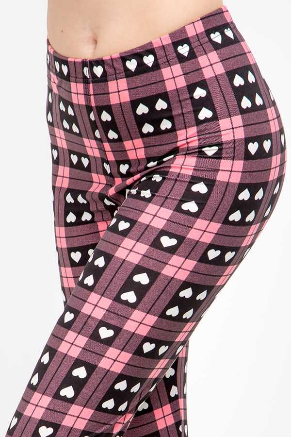 Leggings Heart and Plaid