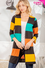 Load image into Gallery viewer, Cardigan Striped Multi Color (top)
